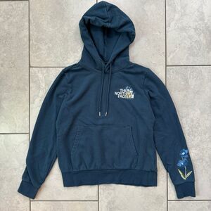 THE NORTH FACE Himalayan Bottle Source Womens XS Flower Teal Blue Hoodie